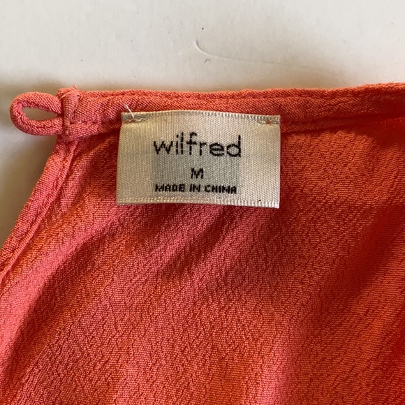 Wilfred Women's Aritzia Maxime Dress Medium Orange Short Sleeves Smocked Waist - Picture 7 of 15